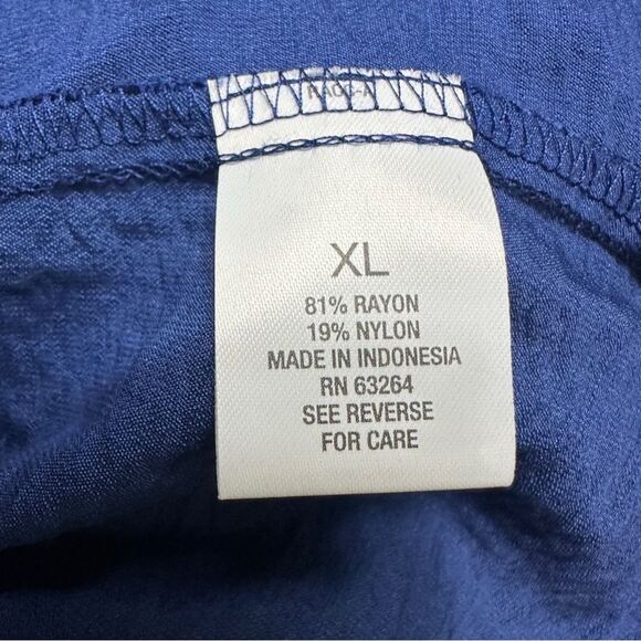 Roz & Ali Women’s Long Sleeve Button-Up Blouse - Dark Blue - Women’s XL - Picture 6 of 6